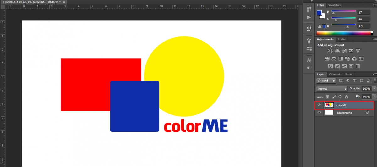 Merge Down – Gộp một layer với layer liền dưới