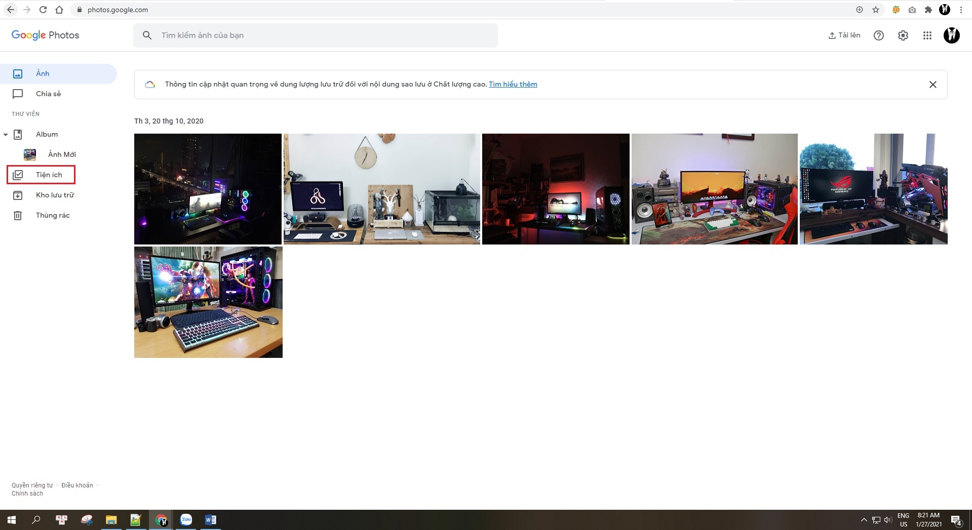 Sử dụng Google Photos - Công cụ trực tuyến miễn phí
