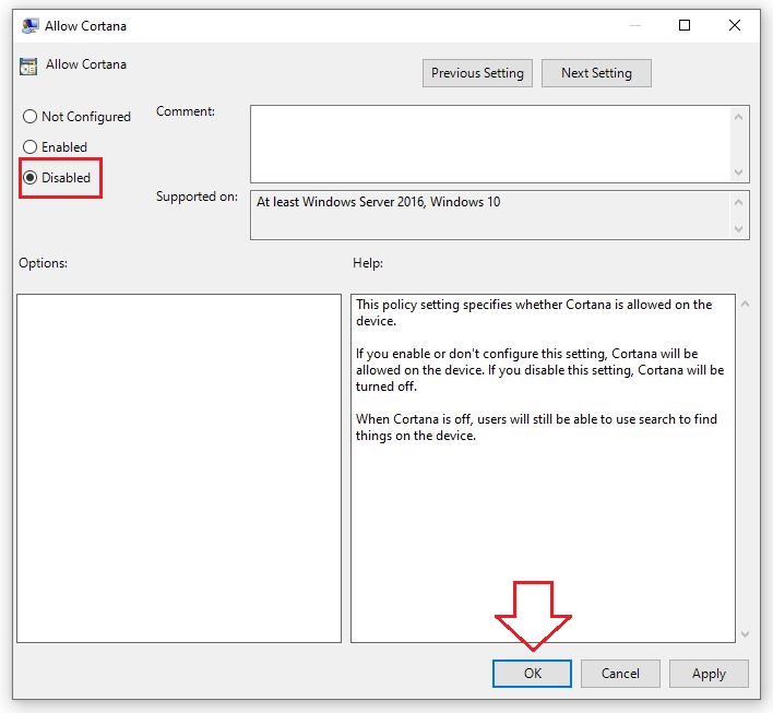 Cách vô hiệu hóa Cortana trên Windows 10 Professional và Enterprise