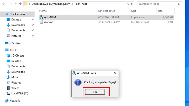 Các bước cài đặt AutoCAD 2025 full crack chi tiết