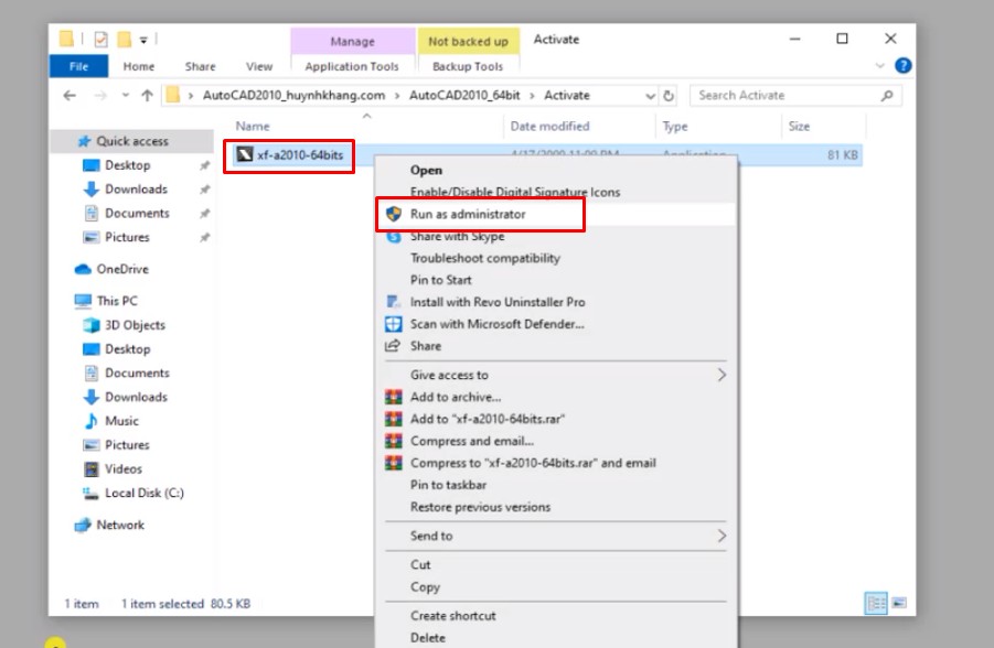 Bước 14: Mở công cụ kích hoạt bằng quyền admin