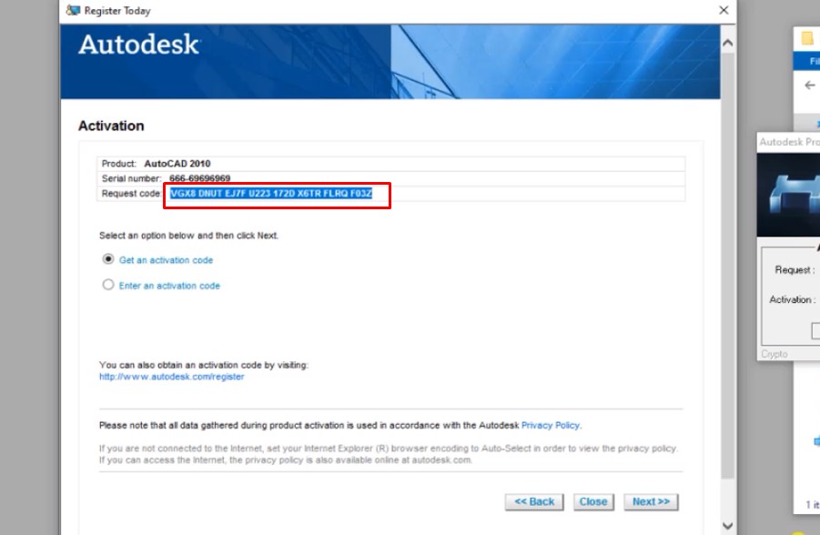 Bước 15: Sao chép mã Request Code