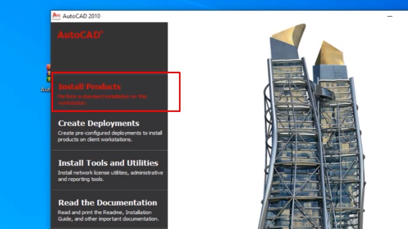 Bước 3: Chọn mục Install Products