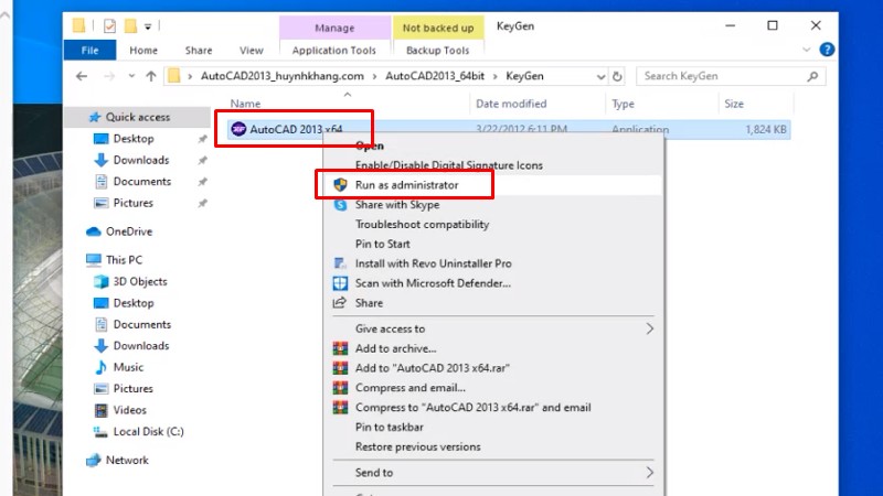 Bước 15: Khởi động KeyGen bằng quyền quản trị