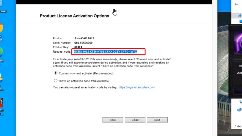 Bước 16-17: Lấy mã Request và nhập vào KeyGen