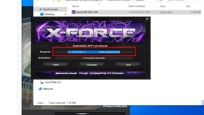 Bước 16-17: Lấy mã Request và nhập vào KeyGen