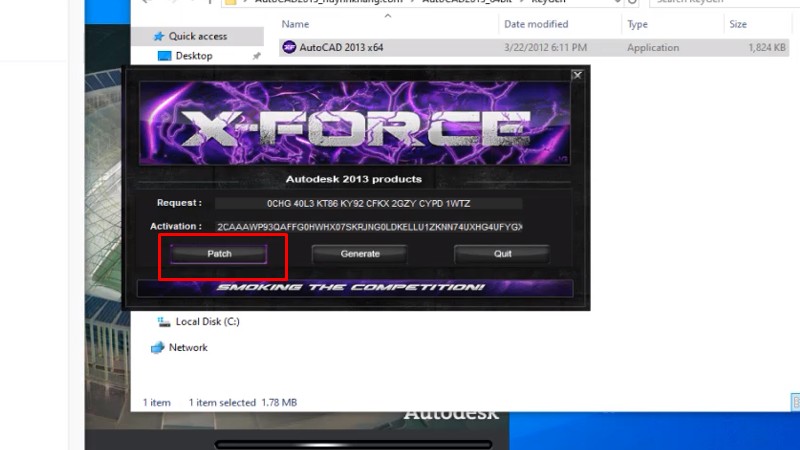 Bước 18-20: Tạo mã kích hoạt và vá phần mềm