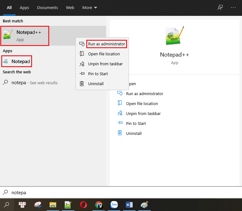 Chỉnh sửa file host trên Windows 10 với quyền quản trị