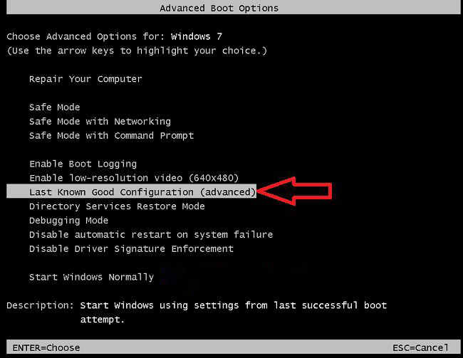 Sử dụng tính năng Last Known Good Configuration