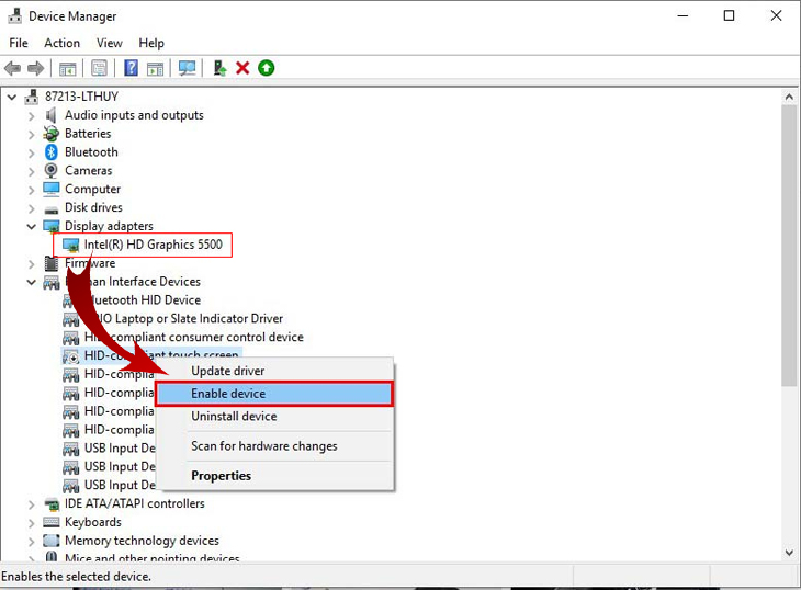 Hướng dẫn bật lại card đồ họa onboard sau khi tắt