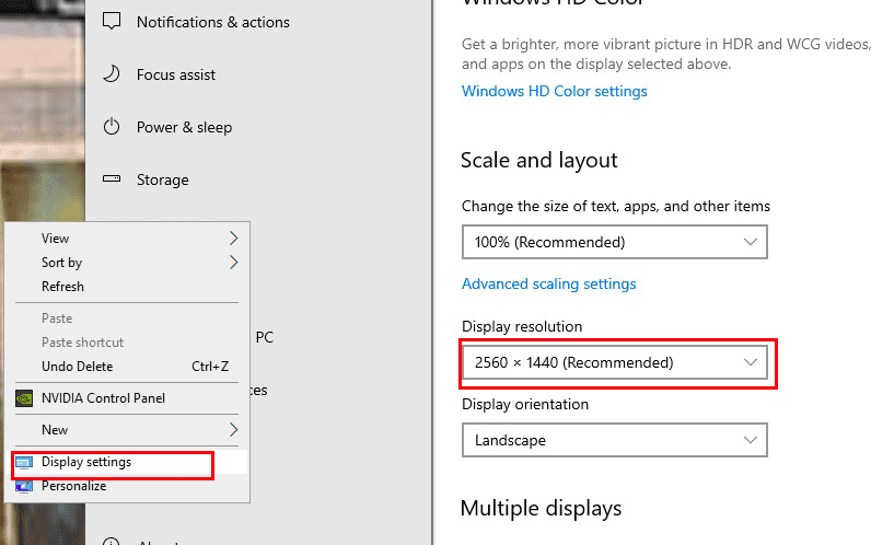Chọn độ phân giải màn hình