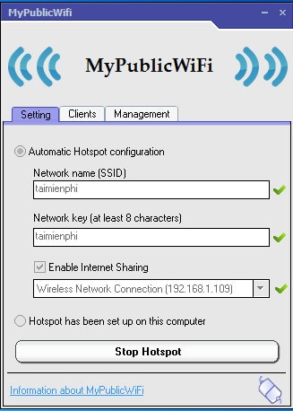MyPublicWiFi – Trình phát Wifi từ laptop miễn phí nên sử dụng