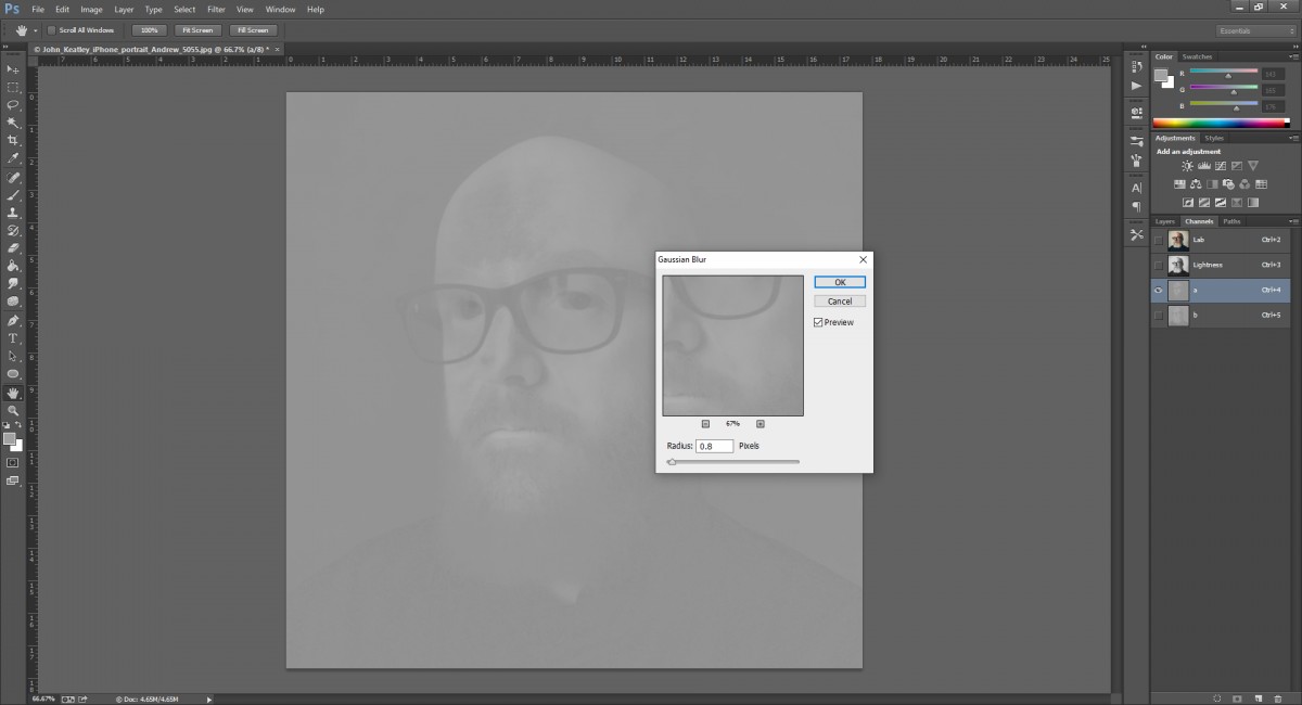 Khử Noise Bằng Hệ Màu Lab