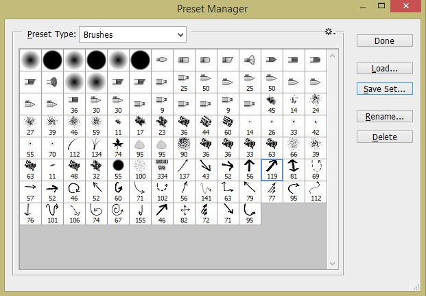 Vẽ mũi tên bằng Brush Tool